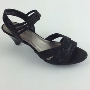 Marbella Women's Black Open Toe Strappy Heels NIB